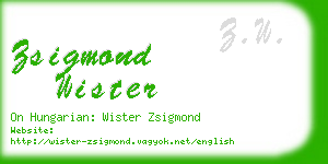 zsigmond wister business card